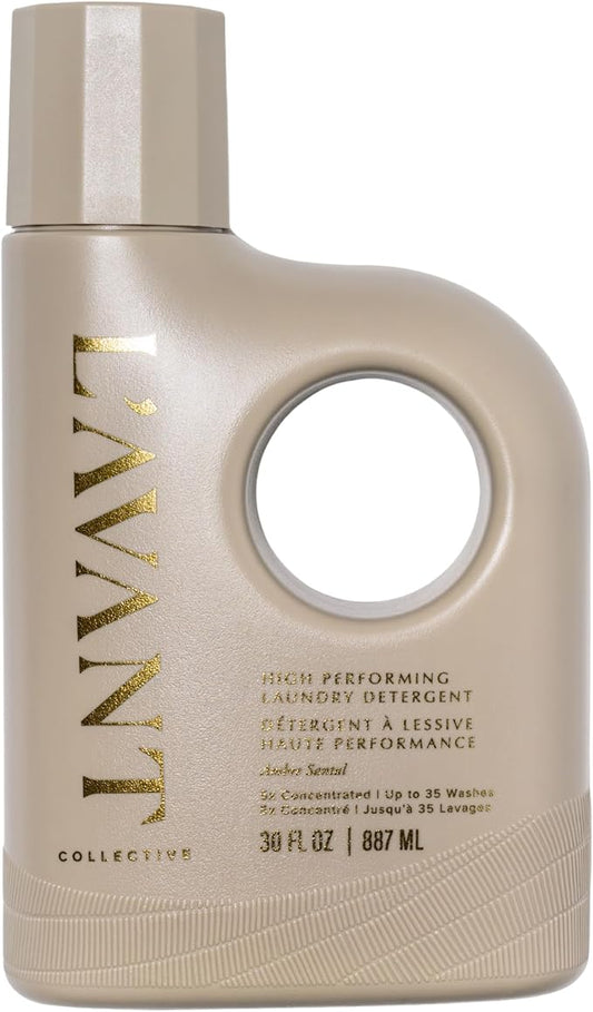 L'avant Collective High Performing Laundry Detergent Soap - Luxury Deep Cleaning & Powerful Odor Defense Ultra Concentrated Professional Wash 32 Oz (Ambre Santal)