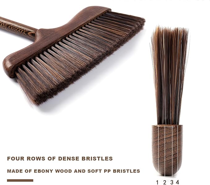Xifando Wood Angle Broom – 44.8” Wooden Handle Compact Brooms for Indoor Kitchen – Soft PP Bristles, Durable Sweeping Broom