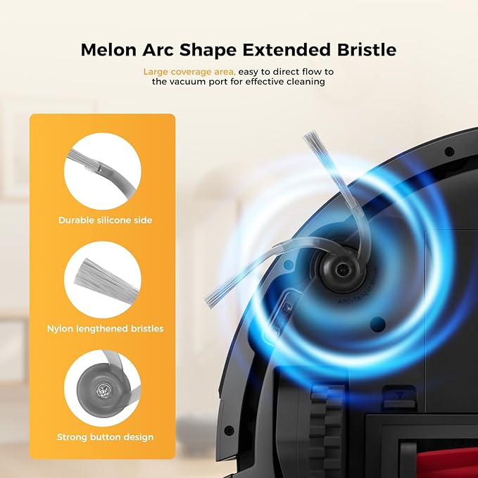 Yivy Q7 M5 Replacement Accessories for Roborock Q7 M5+/ Q7 M5/Q7 L5/Q7 L5+, 1 Main Brush, 4 Side Brushes, 4 HEPA Filters, 4 Mop Pads, 1 Cleaning Brush, 1 Screwdriver Spare Parts