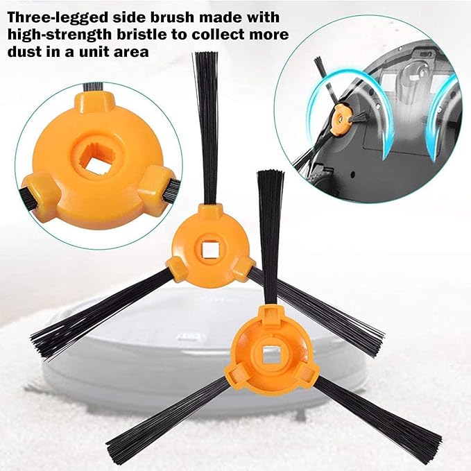 Replacement Parts for Yeedi K600 K700 for Ecovacs Deebot N79 N79s DN622 500 N79w Robotic Vacuum Cleaner Accessories Kit, Includes 1 Main Brushes 6 HEPA Filters 4 Pairs Side Brushes