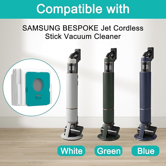 12 Pack VCA-ADB95 Dust Bag, Vacuum Bags Replacement for Samsung Bespoke Jet Cordless Stick Vacuum Cleaner Accessories Parts VS20A95923BAA VS20A95923NAA VS20A95923WAA