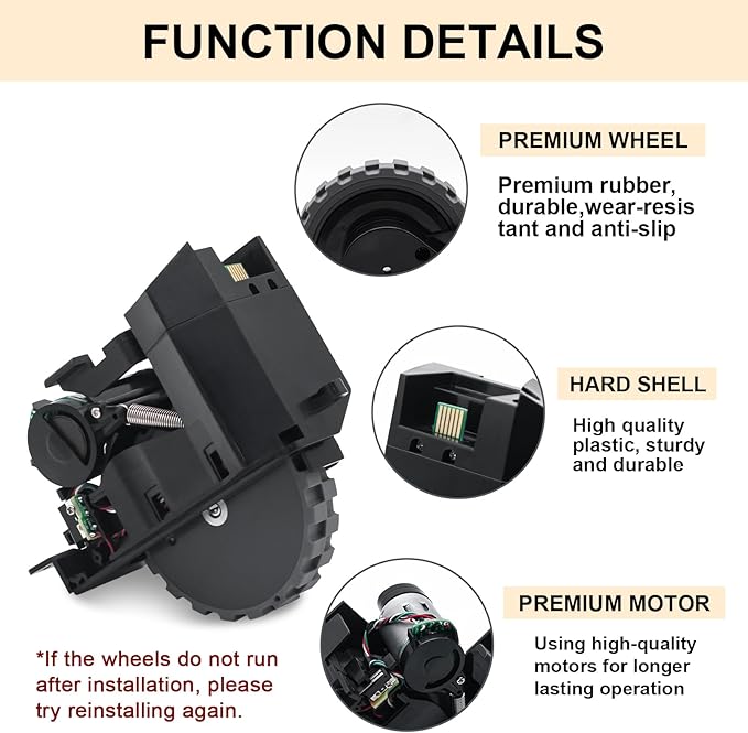 Garbage fighter Right Left Drive Module Wheel for iRobot S9 (9150) S9+ S9 Plus (9550) Robot Vacuum Cleaner Repair Replacement Parts Accessories