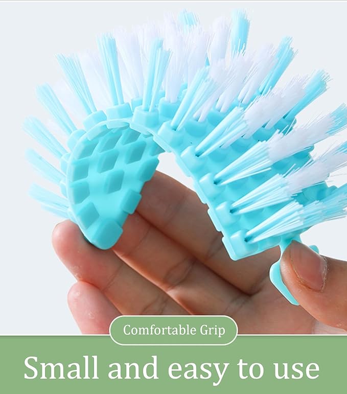 Bendable Scrub Brush, Deep Cleaning for Pool, Tub, Sink Non-Slip Grip, Sturdy Nylon Bristles,2 Pack-Pink