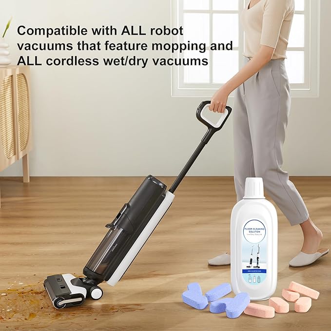Nukisa 10 Bottles Compatible with Tineco Cleaning Solution Pet 500ml Per Bottle Orange Scents Floor Cleaner Compatible with All Robot Vacuums with Mopping and Cordless Wet/Dry Vacuum (Orange Scents)
