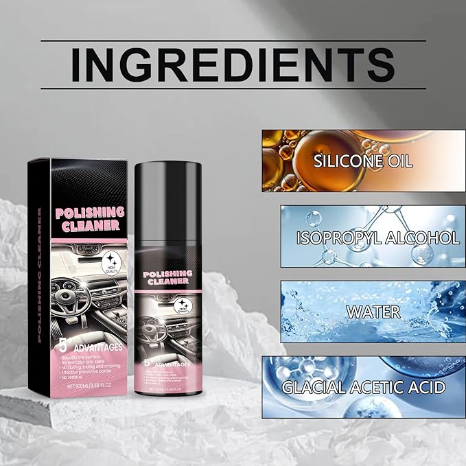 Vexoilux Car Interior Cleaner, Polishing Cleaner Detailer Spray for Vehicle Detailing, Total Vehicle Interior Detailer Spray Rejuvenation, 100ml Multi-Purpose Cleaner (3pcs)