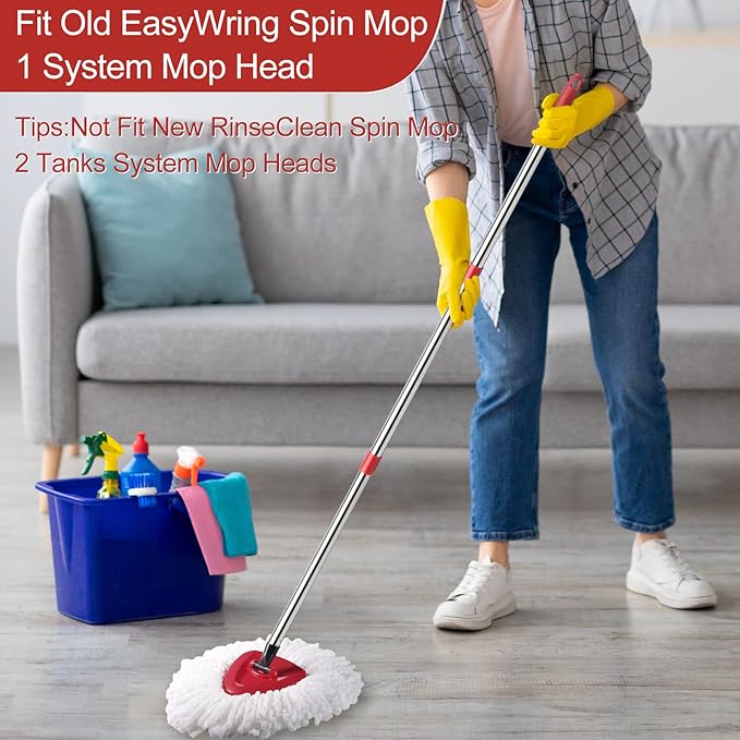 GRAREND 4-Section Spin Mop Replacement Handle, Mop Handle Compatible with Ocedar Spin Mop, 2.5-to-5 Foot Easy Cleaning Floor Mop Stick for Floor Cleaning (Germany Screw)
