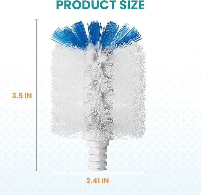 Bottle Brush Refills for OXO Stainless Steel Bottle Brush Only, 8 Pack Bottle Brush Replacement Head for Clean Water Bottle, Baby Bottle, Glasswares, Mugs