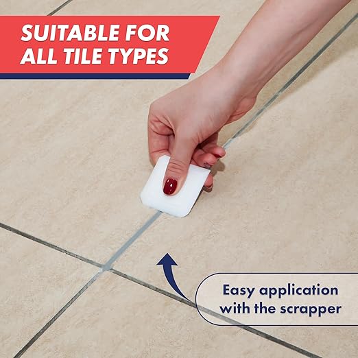 ZippySolve Tile Grout, Repair Kit,Restore & Renew Tile Joints Line, Fast Drying Grout Paint Squeeze Tube for Bathroom Shower Kitchen Floor, Waterproof (8.8 oz) (Grey)