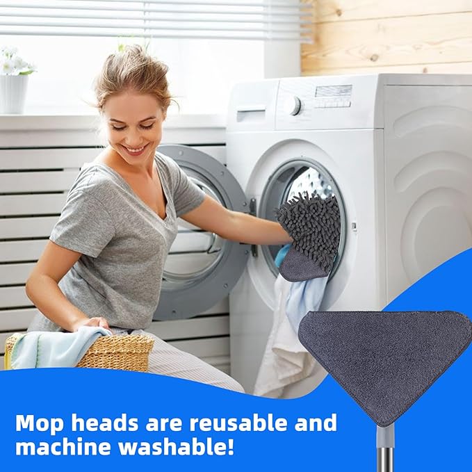 ZYHZYHA Wall Mop with 80 Inches Long Handle, Wall Cleaner Mop Tool for Window/Walls/Ceiling Fans/Dust/Baseboard/Floors Clean, 360° Ceilings Cleaner Tool Duster with Squeegee 6 Replacement Pads