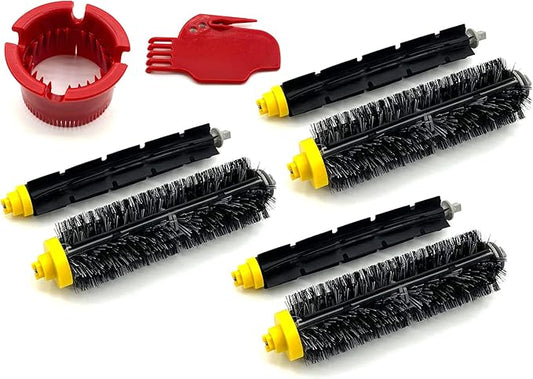 CauYien Roomba Replacement Brush Compatible with iRobot Roomba 600 and 700 Series 614 620 630 635 640 645 650 655 660 675 680 690 695 760 770 780 Vacuum Cleaner,3 Sets Bristle & Flexible Beater Brush