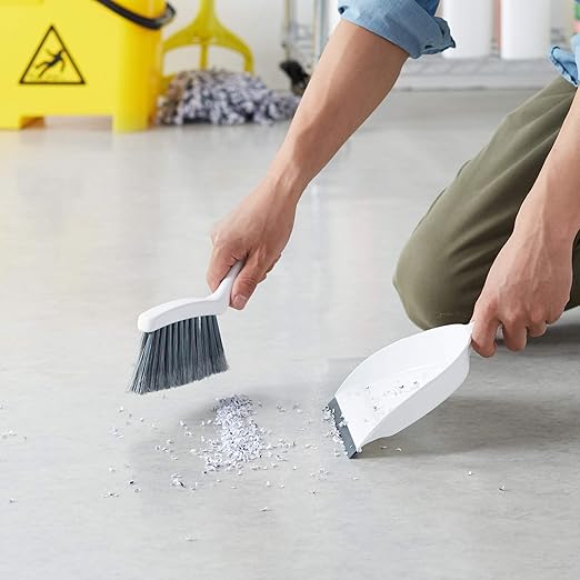 Amazon Basics Mini Brush and Dustpan Set, Pack of 2, Gray