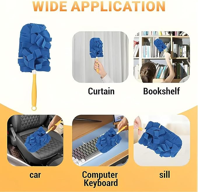 Reusable Microfiber Duster Refills, 360° Electrostatic Duster Refills — The Sustainable Choice for a Dust-Free Home, Washable Replacement Dusters, for Car Interiors, Electronics (Green)