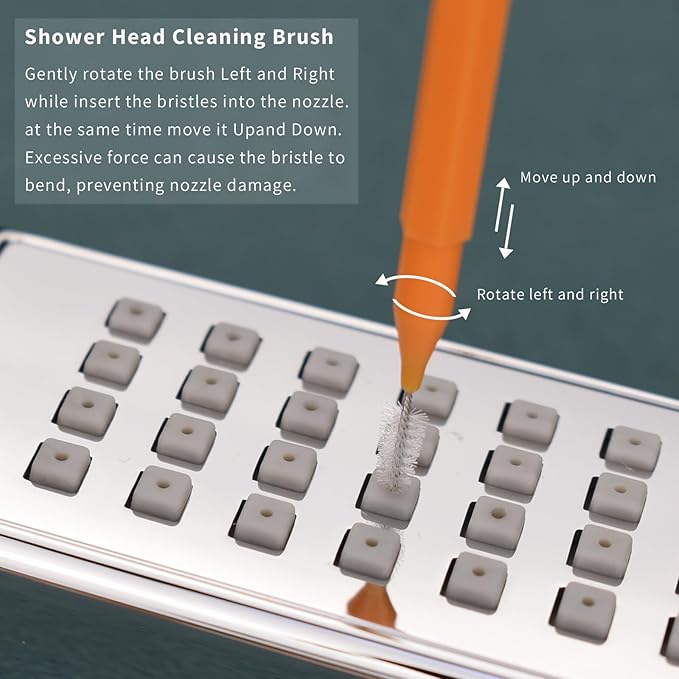 Shower Head Cleaning Brush Tools, Gentle Clean Free Harm to Nozzles Multi-Size Picks to Tackle Stubborn Mineral Buildups Anti Clogging Showerhead Cleaner Brushes for Small Hole Gap Nozzle Jewelry