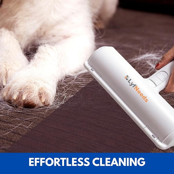 LyfNeeds Reusable Pet Hair Remover Roller – Dog & Cat Hair Remover for Furniture, Couch, Carpet, Clothing – Pet Hair Removal Tool for Couch – Lint Roller for Furniture, Car & Bedding
