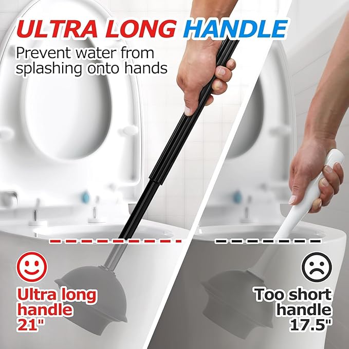 4Pack 3 in 1 Toilet Brush and Plunger Set,Toilet Bowl Brush Plunger Set,Toilet Brush Plunger Combo,Cleaning Brush,Cleaning Supplies, Crevice Cleaning Brush, Bathroom Cleaning Tools