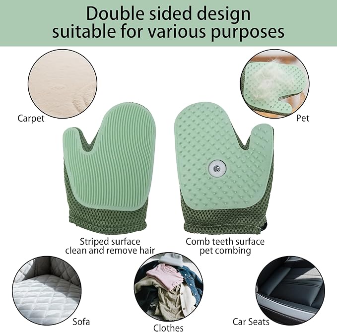 Grooming Mist Pet Hair Remover Gloves,Multi-Functional Grooming Mist Glove for Pets,With Pet Grooming Comb,Suitable for pet grooming,Sofas,Carpets,Car seats,Clothes,Etc