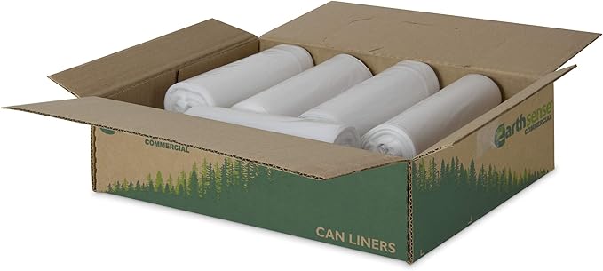 Earthsense Commercial RNW4310C Can Liner, 28.5 x 43, 23 gal, 1 mil thickness, Polyethylene, Black (Pack of 150)