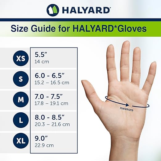 HALYARD Sterling SG Nitrile Powder-Free Exam Gloves, 3.7 mil, 9.5 Inches, Gray, Small, 41658 (Box of 250)