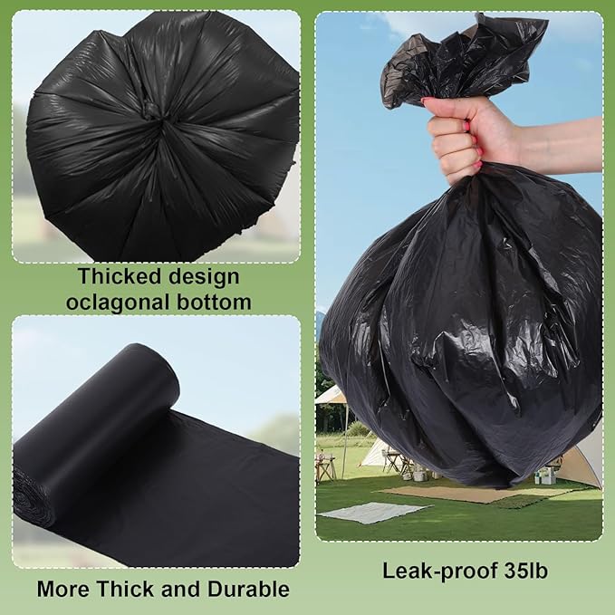 8 Gallon Portable Trash Bags, 60 Count Portable Toilet Bags, Outdoor Toilets Wag Bag Camping Compost Toilet Seat Bags Human Waste Kit for Adults Outdoor Travel Boating Camping Car Essentials