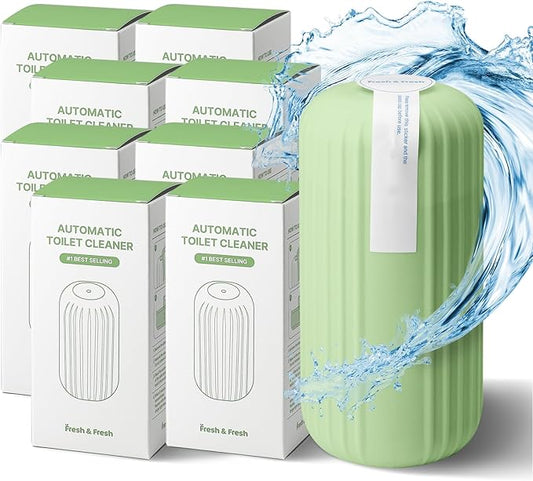 Fresh & Fresh Automatic Toilet Bowl Cleaners (Forest Green) - 8 Bottles(UPTO 2500 FLUSHES/Bottle), Commercial and Residential Toilet Cleaner 3-4 MONTH Lasting Toilet Bowl Cleaner Bottle