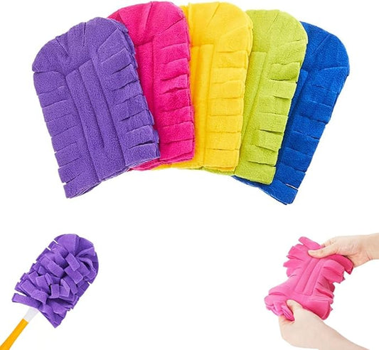 Reusable Microfiber Duster Refills, 360° Electrostatic Duster Refills — The Sustainable Choice for a Dust-Free Home, Washable Replacement Dusters, for Car Interiors, Electronics (5 Refills)