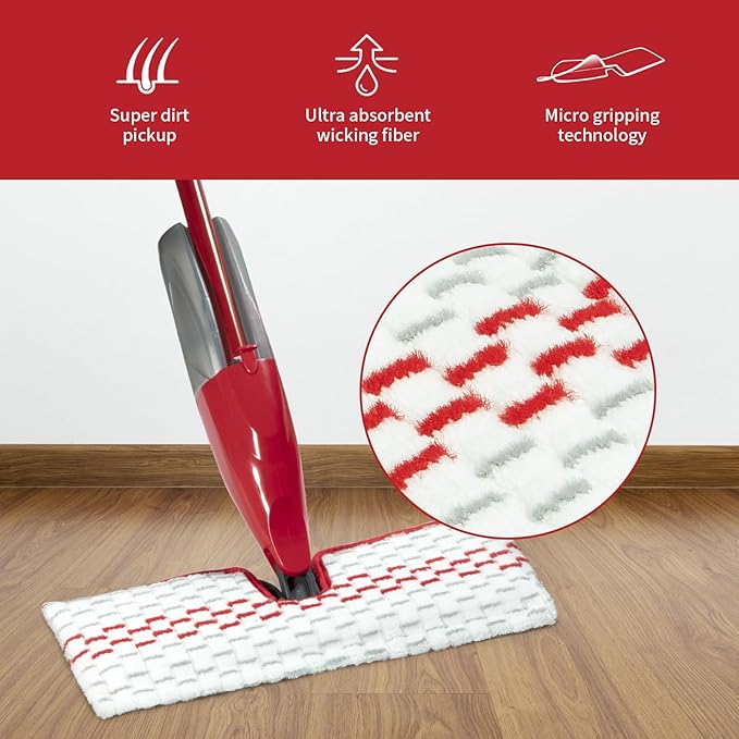 4 Pack Microfiber Spray Mop Pads Compatible with ProMist MAX Replace Head
