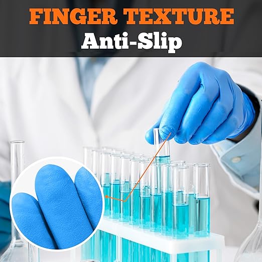 TitanFlex Nitrile Exam Gloves, Blue, 6-mil, Large, Box of 100, Heavy Duty Nitrile Gloves Disposable Latex Free, Powder Free, Medical Gloves, Cooking Gloves, Mechanic Gloves, Cleaning Gloves