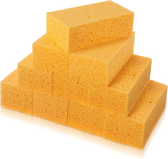 Mimorou 10 Pcs Large Sponge Bulk 7.9 x 3.9 x 2.4 Inch Grouting Car Washing Sponge for Thick Cleaning and Dish Washing