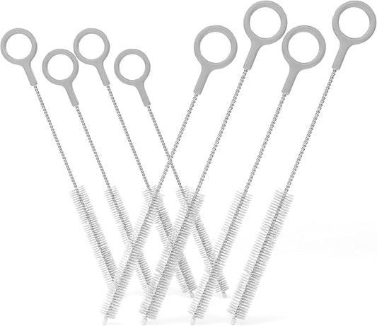 Buenalife Heavy Duty Cleaning Brushes Set of 8 - Extra Long Straw Cleaners for Metal and Plastic Reusable Drinking Straws, to Clean Small Spaces, Sippy Cups, Water Bottles - Sturdy Hard Brush Bristles