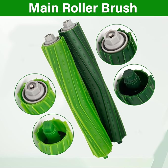 Replacement Parts for iRobot Roomba Plus 504 Vac & Max 705 Vac Robot Vacuum Accessories Kit, Include 2 Main Brush 4 Side Brush 3 Hepa Filter 4 Dust Bag