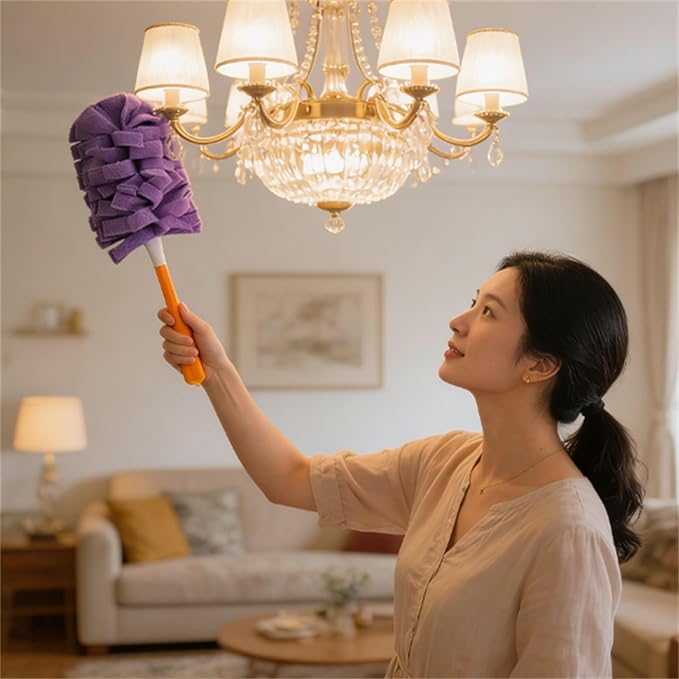 360° Electrostatic Duster Refills, The Sustainable Choice for a Dust-Free Home, Washable Duster Refills Reusable, Duster Refills Washable for Hand Duster, High-Density Microfiber (4 Refills)