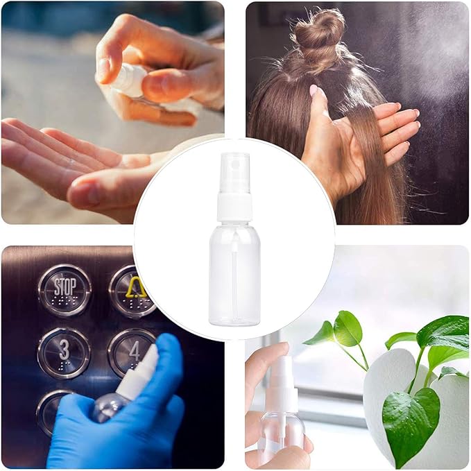 TRENDBOX 12 Pack Empty Transparent Plastic Fine Mist Spray Bottle 30 ml (1 oz)