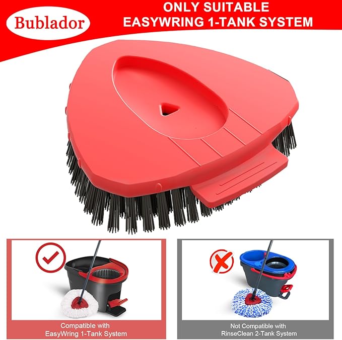 Bublador 2 Pack Scrubber Mop Replace Head Compatible with O Cedar EasyWring 1 Tank,Spin Replacements Heads,Scrub Brush Attachment for Bathroom,Kitchen and Various of Hard Floors