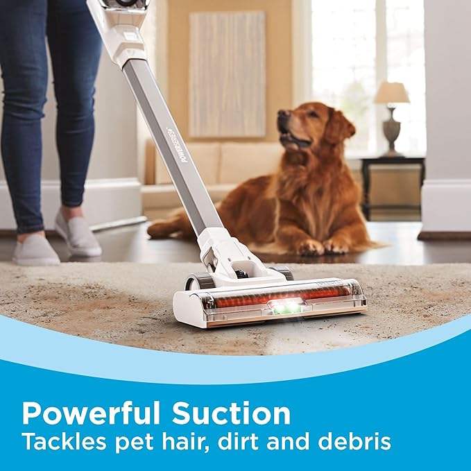 BLACK+DECKER POWERSERIES+ 20V MAX Cordless Stick Vacuum Cleaner with LED Floor Lights, Bagless, Lightweight, Cordless Vacuum Cleaners for Home, Up to 44 Minutes, Powerful Suction, Gray (BHFEA520J)