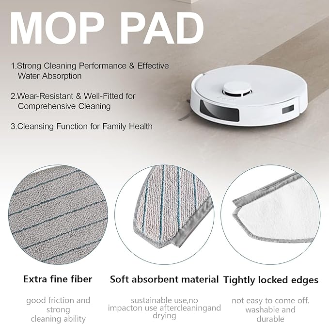 Replacement for ECOVACS DEEBOT N20 Pro Plus, N20 Plus, for Yeedi C12 Pro Plus, C12 Vacuum Cleaner, 2 Main Brush, 4 Filters, 6 Mop Pads, 6 Side Brushes, N20 Plus Accessories Kit