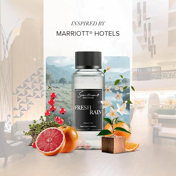 Scentiment Diffuser Oil - Fresh Rain | Aromatherapy Home Fragrance |Inspired by Marriott® Hotels | Luxurious Scent with Notes of Fresh Grapefruit and Crisp Red Currant (50 mL)