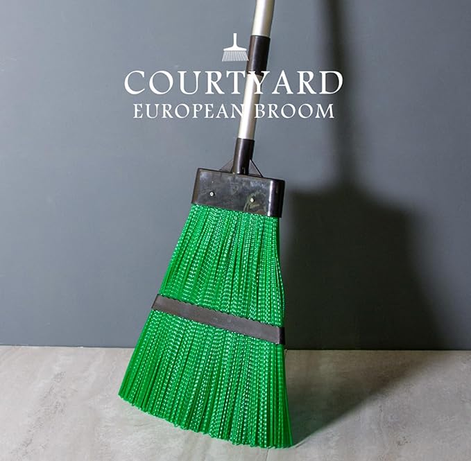 Xifando Courtyard Broom-Heavy Duty Broom Long Handle Outdoor Commercial Angle Broom for Courtyard Ourdoor Travel Camping