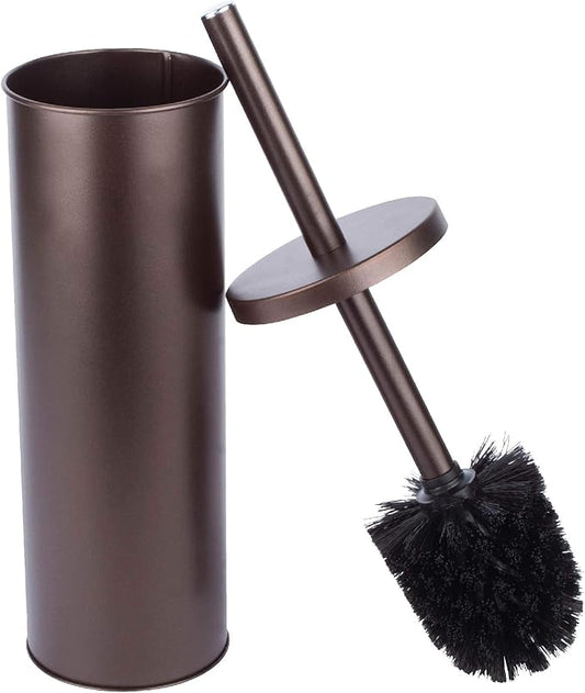 JS Jackson Supplies Sleek Toilet Brush and Holder with Metal Handle - Bronze