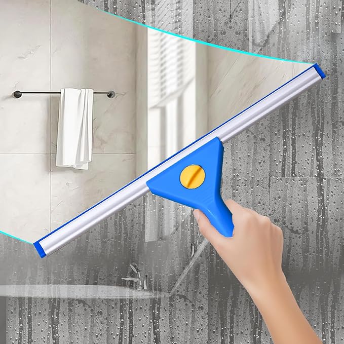 MRDARENSU Professional Window Cleaning kit, 2-in-1 Window Squeegee with 51" Extension Poles, Suitable for Indoor & Outdoor Windows, High Glass, High Windows, Multi-Purpose Car Windshield Cleaning