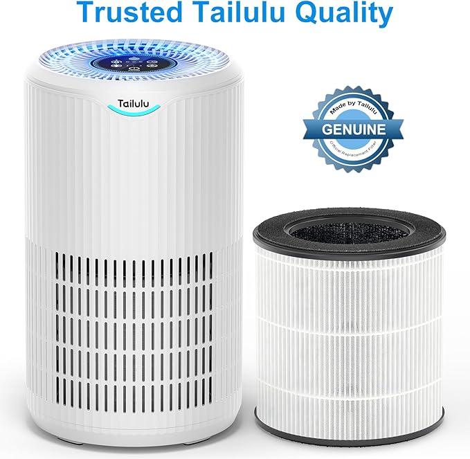 Tailulu 2 Packs D09 Air Purifier Replacement Filter, 3-in-1 True H13 True HEPA Air Cleaner Purifier for Home Large Room Up to 1500 Sq Ft