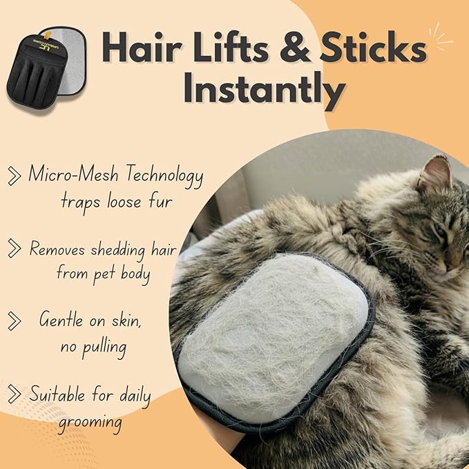 URBAN CORE. 2 PCS Electrostatic Pet Hair Removal Glove for Laundry Best Dog Hair Remover Glove Magic Brush for Pet Fur Removal on Couch Use for Cat Grooming Supplies Dog Grooming Tool