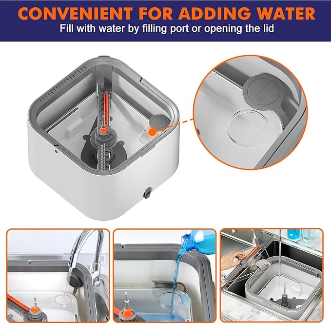 KZKR Spin Mop and Bucket Set with Self Separation Dirty and Clean Water System, Self Wringing 360° Rotating Square Mop Head for Home Floors Cleaning (2.0 Mop and Bucket Set (6 Pads) Ship by Amazon)