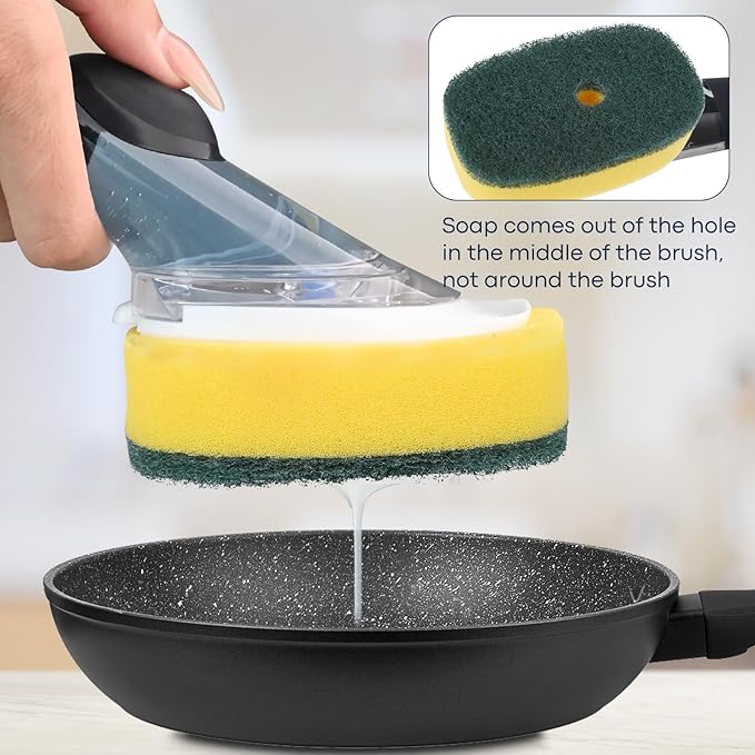 Sponge Brush Refills for OXO Dish Brush, 8 Pack Soap Dispensing Dish Refills, Scrub Replacement Head for Scrubber, Sponge Replacement Head Fits Soap Dispensing Handle