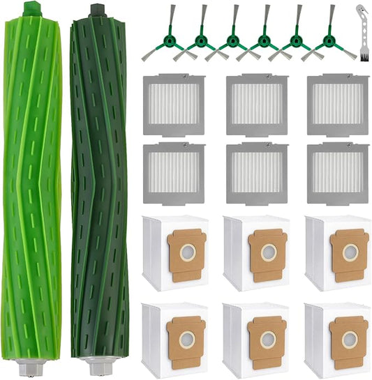 DAEX 21PCS Replacement Parts for iRobot Roomba max 705 vac/Plus 504 Vac Robot Vacuum, Accessories Kits Include 2 Set Main Brush, 6 Side Brushes, 6 Filters, 6 dust Bags, 1 Cleaning Brush