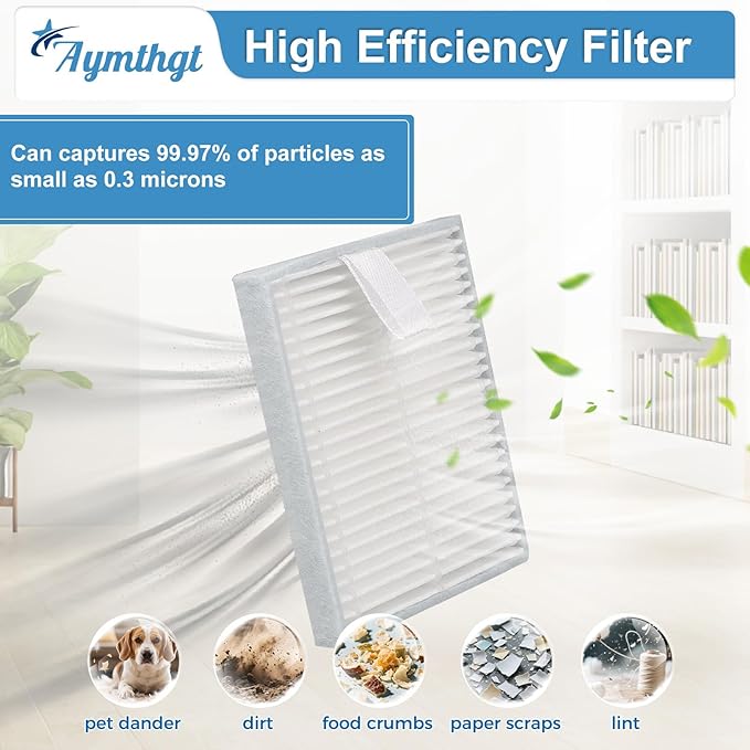 Aymthgt 19 PCS Q0520 Replacement Parts for iRobot Roomba 104/Q0520/Q052/105 Vac/105 Combo Vacuum,2 Roller Brush, 6 Side Brushes, 6 HEPA Filters, 4 Dust Bags and 1 Clean Brush