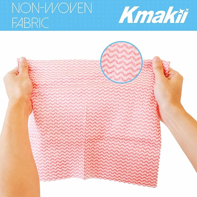 Disposable Handi Wipes Dish cloth Dish Towels Dish Rags Towels Handy Wipes Reusable Cloths,Multi-purpose,Pink 11.8 x 20", 80 Count/Bag, Soft, Durable, Super Absorbents