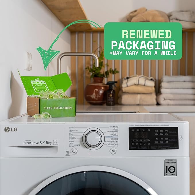 Laundry Detergent Pods, 64 Count, Fresh Scent, Eco Friendly, Biodegradable, HE Compatible, Powerful Stain & Odor Removal, Skin Friendly