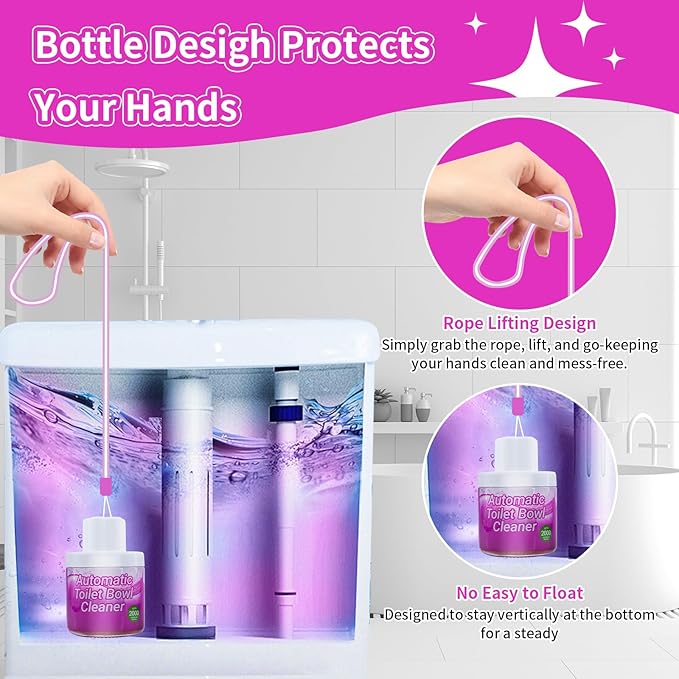 X-Txxlplus Toilet Bowl Cleaners, Toilet Cleaner, Automatic Long Lasting Continuous Toilet Bowl Cleaner, Prevent Stain Build Up Deep Clean, Each Pack for About 3 Months' Supply, Pink