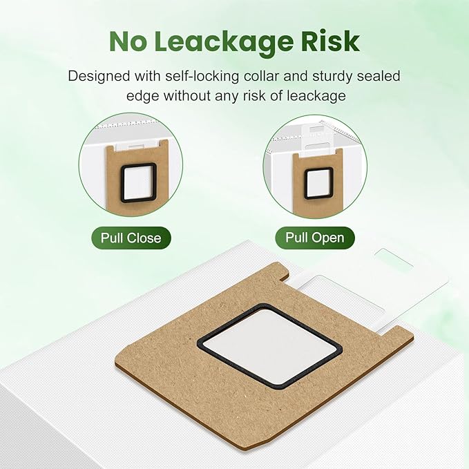 Ndoge 12 Pack Replacement Dust Bags for Eufy E28 Omni/E25 Omni Robot Vacuum Replacement Vacuum Bags 3L Large Capacity Disposable Bag Heavy-Duty 4-Layer Replcement Bags