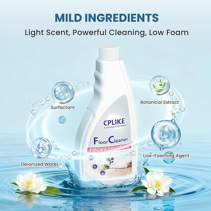 CPLIKE Floor Cleaning Solution for Mops, Compatible with Roborock (Qrevo/Q7/Q10/Saros 10R) and Other Brand Robot Vacuum and Mop Cleaner, Tea Tree Scent, 16.23 fl oz, Pack of 2